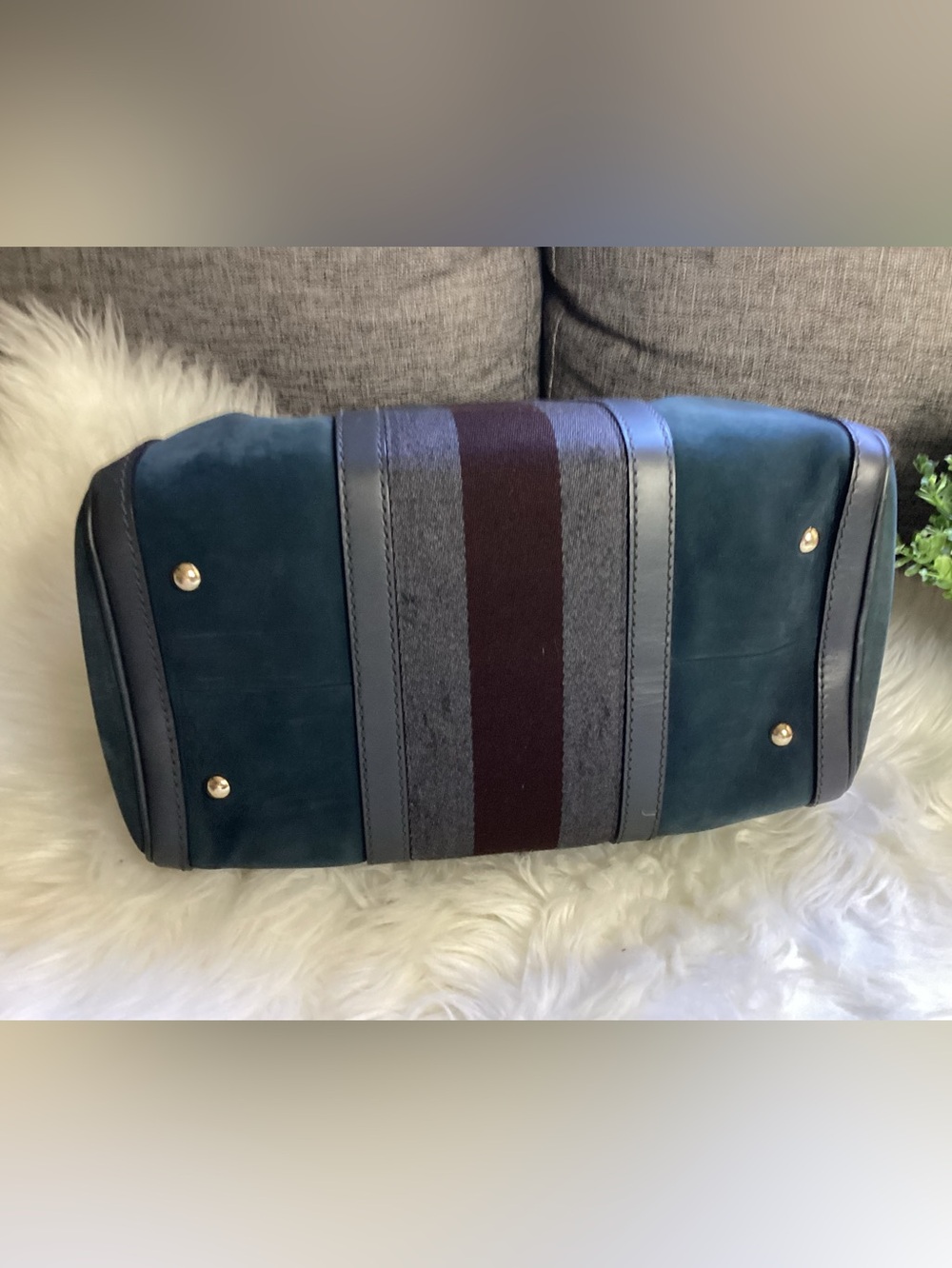 Green Gucci Suede Web Satchel Leather - Picture 5 of 16